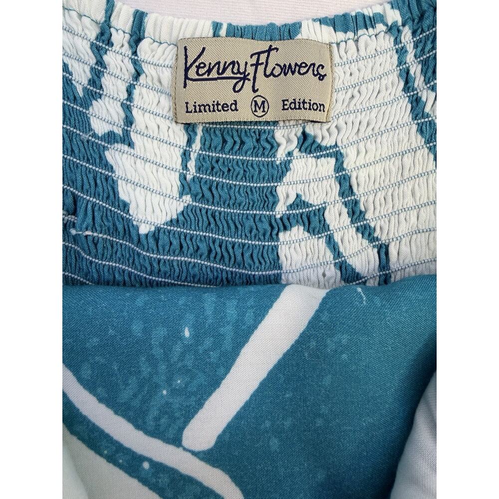 Kenny Flowers Limited Edition Tiered Maxi Dress Teal Women’s M Resort Vacation - Picture 7 of 10